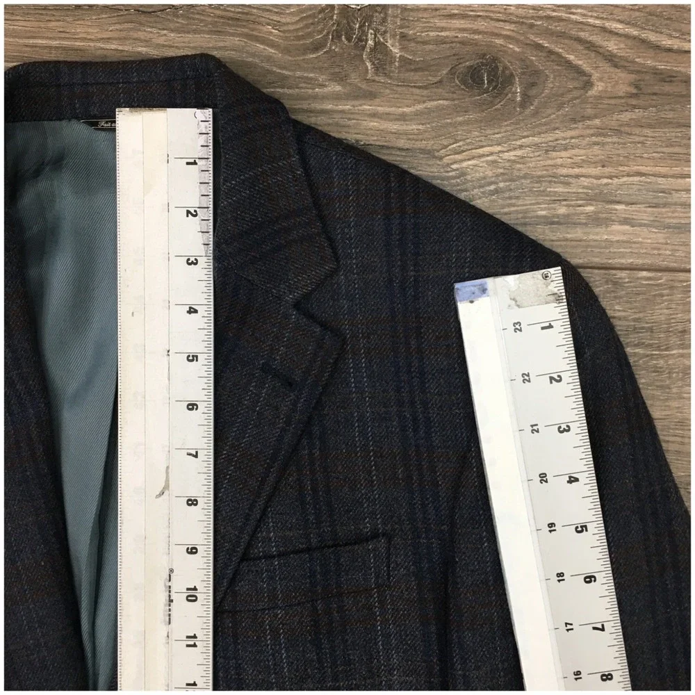 SAKS Mens Tweed Blazer Sport Coat Casual Jacket Size 40R‎ Essential Wool Suit